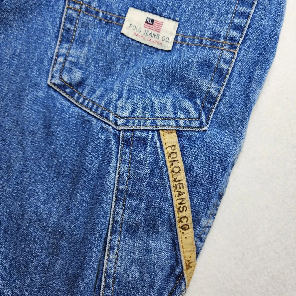 Ralph Lauren Polo Jeans Boys 16 Denim Carpenter Wide Leg Flag Heritage 28x28